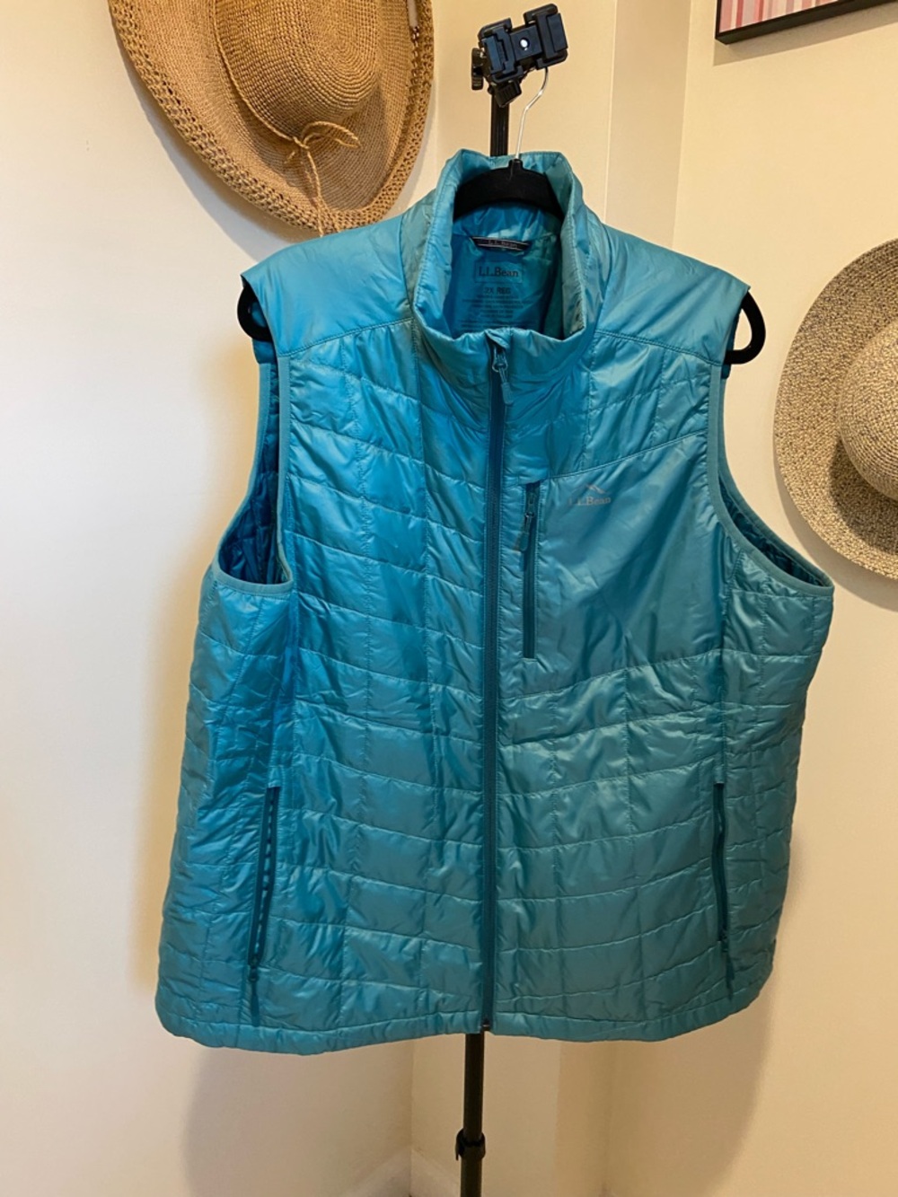 L.L.Bean Light Teal Quilted Jacket Vest